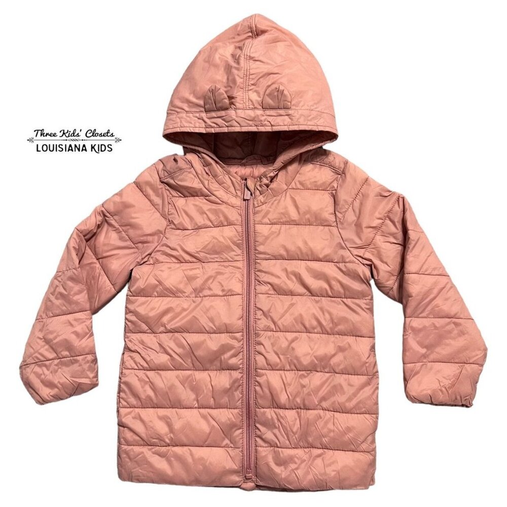 Old Navy 3T Salmon Pink Puffer Jacket Coat